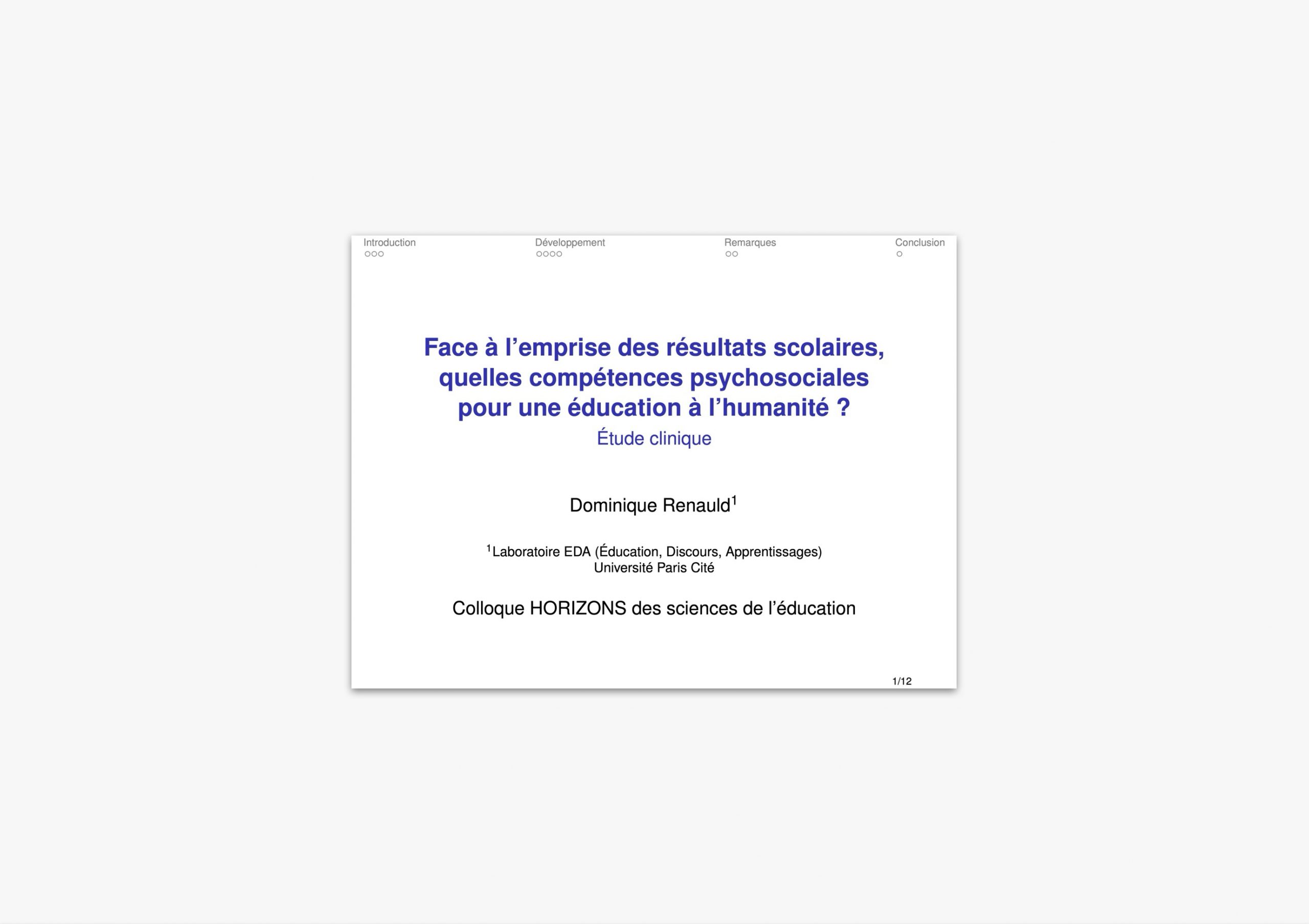 l'emprise des résultats scolaires